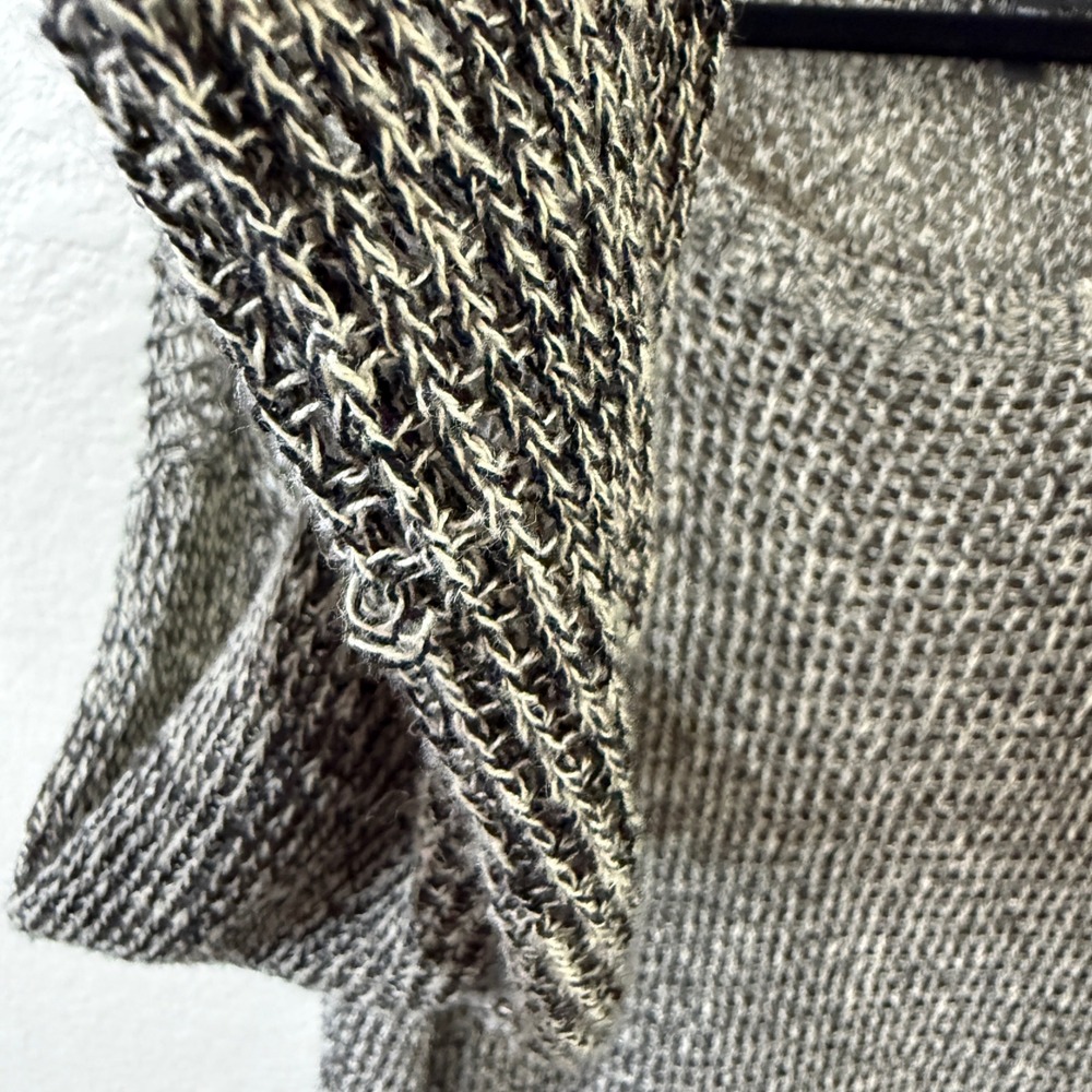 Eileen Fisher Linen Wool Blend Mesh Sweater Black White Large Fall Quiet Luxury - Picture 3 of 7